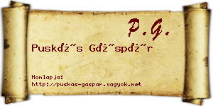 Puskás Gáspár névjegykártya